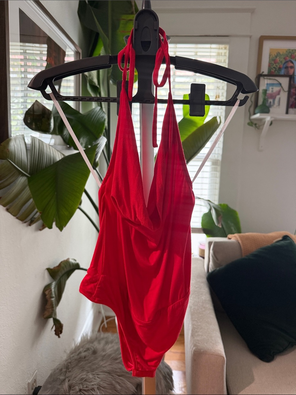 superdown Red Halter Bodysuit Bandeau